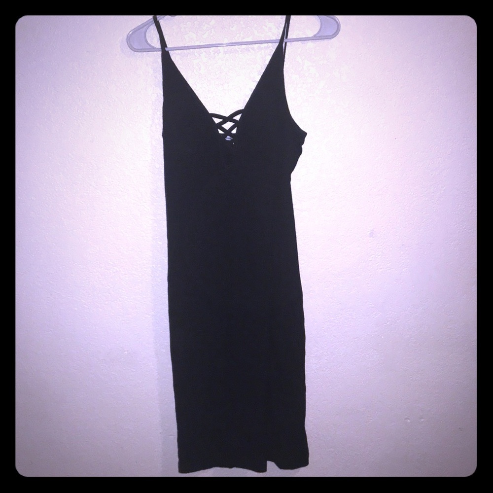Black thing strap dress